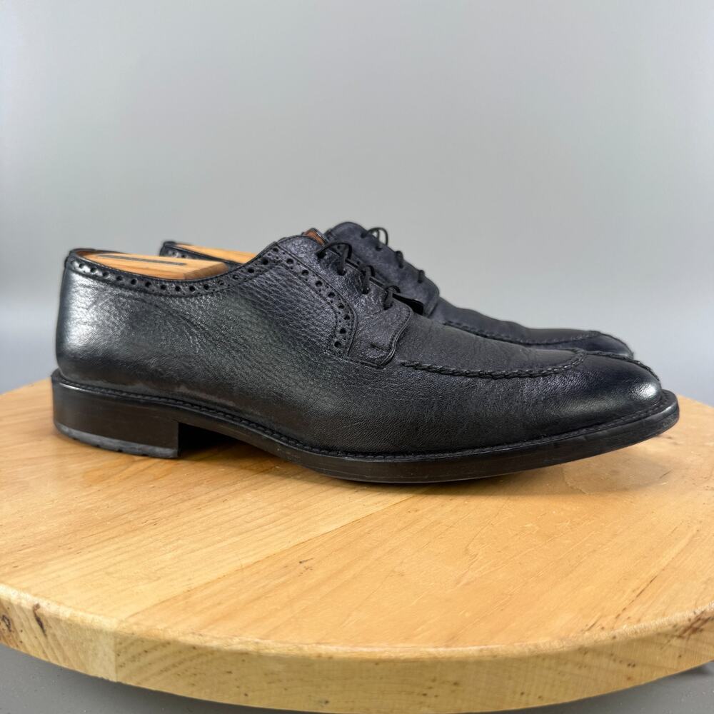 Alan Payne Men's Size 10.5 Black Deer Skin Split Toe Dress Shoes Leather